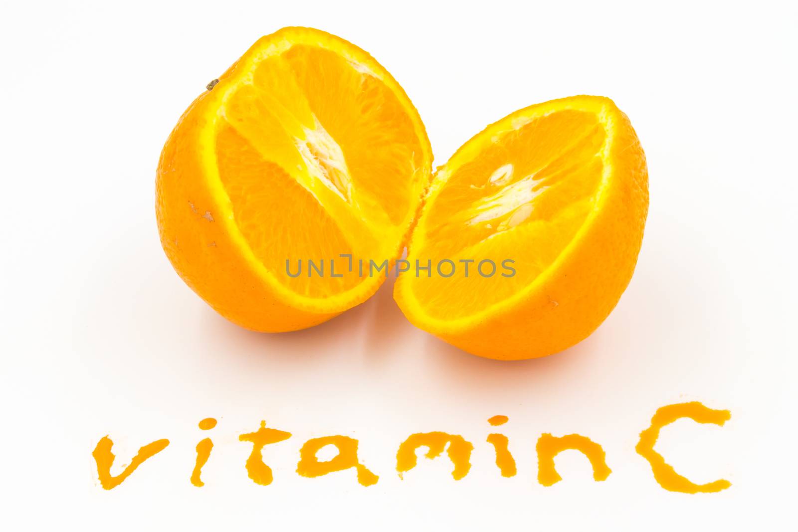 Orange fruit on white background by ronnarong