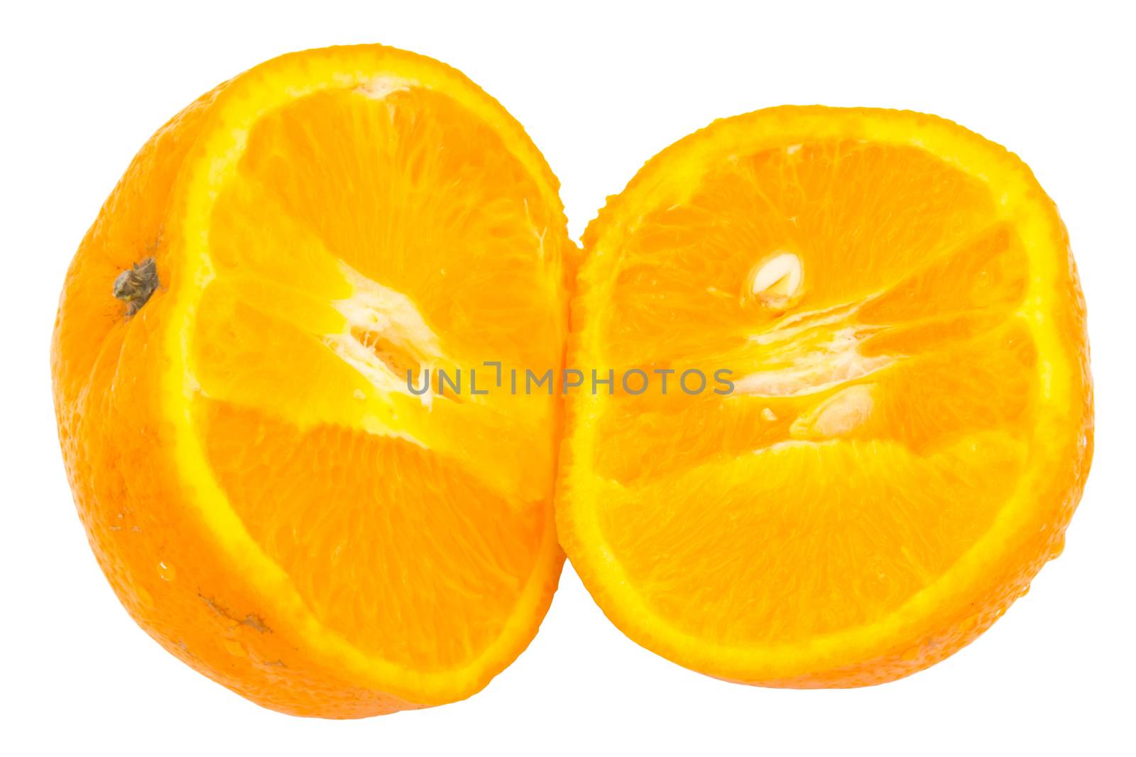 Orange fruit on white background by ronnarong