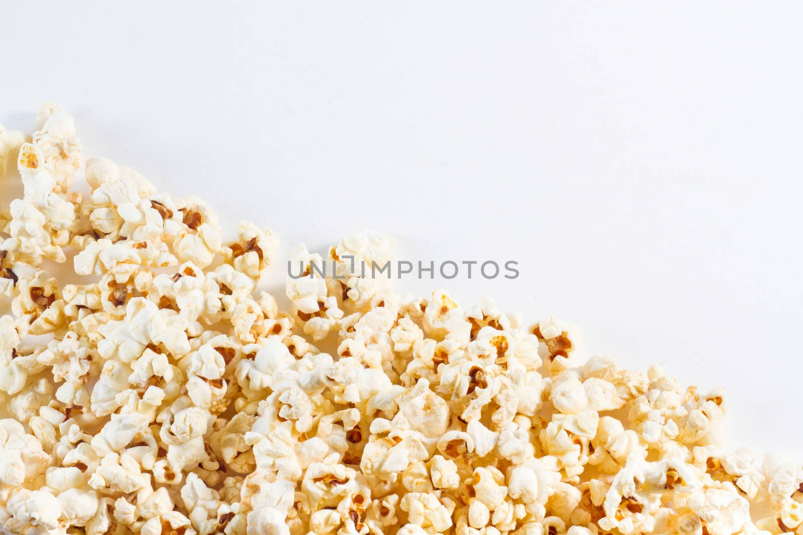 popcorn on white background