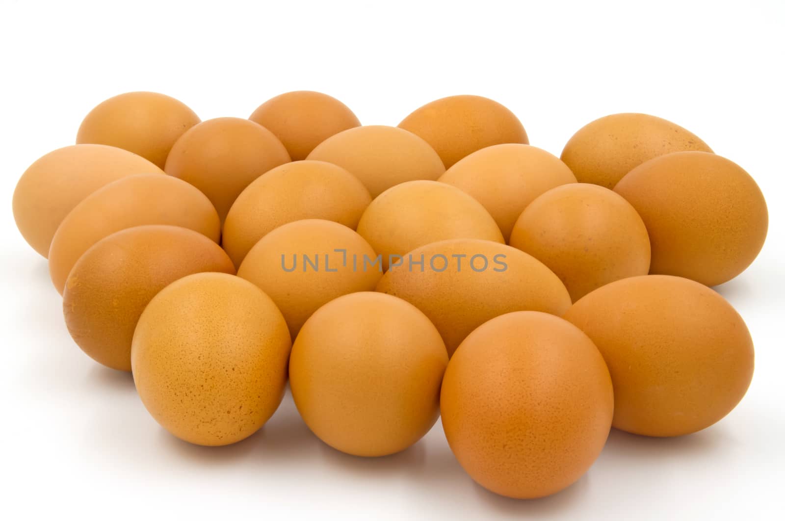 Eggs isolated on white background by ronnarong