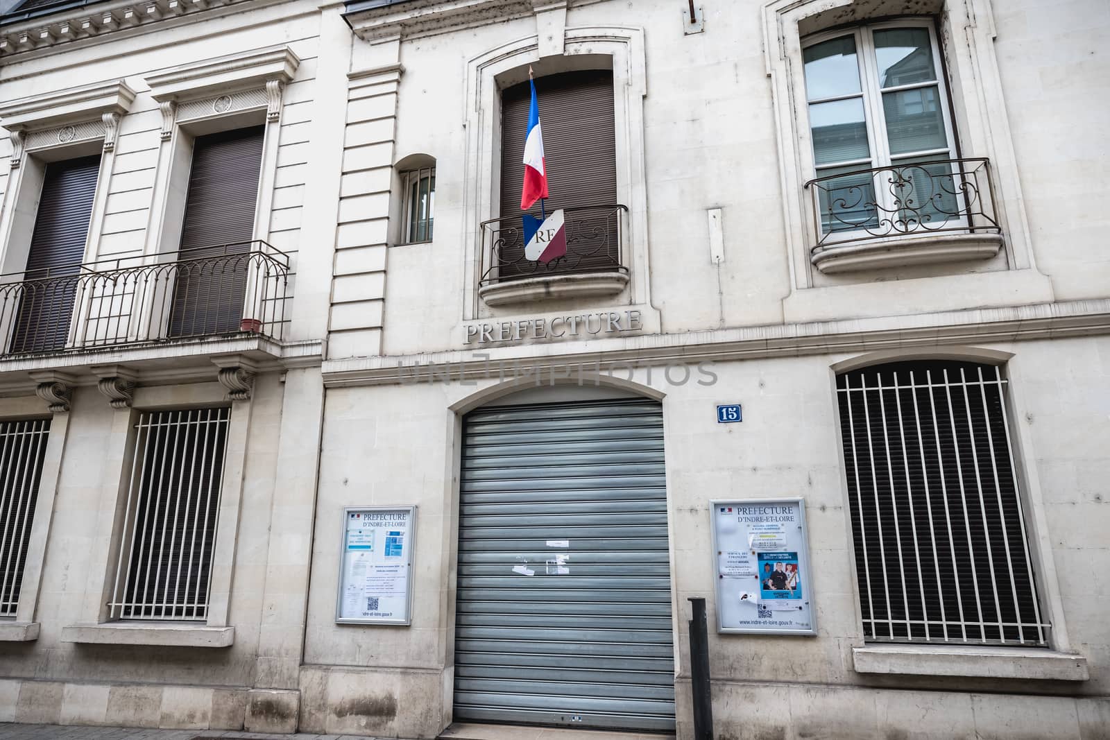 architectural detail of the prefecture of Indre et Loire in Tour by AtlanticEUROSTOXX