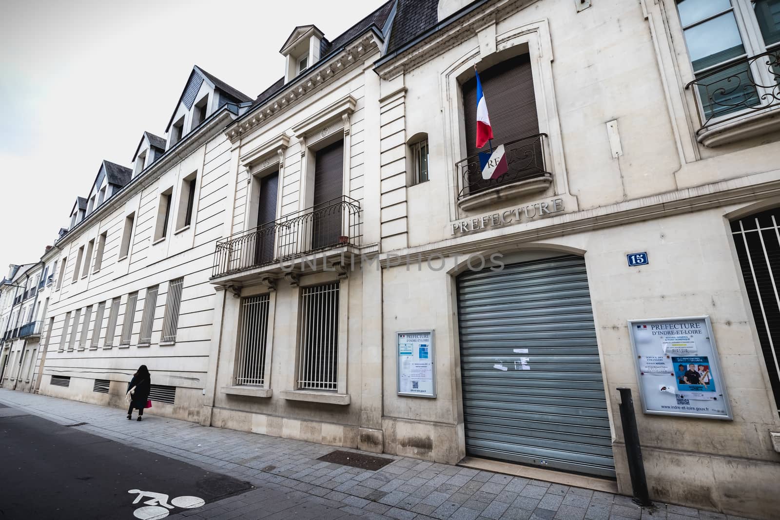 architectural detail of the prefecture of Indre et Loire in Tour by AtlanticEUROSTOXX