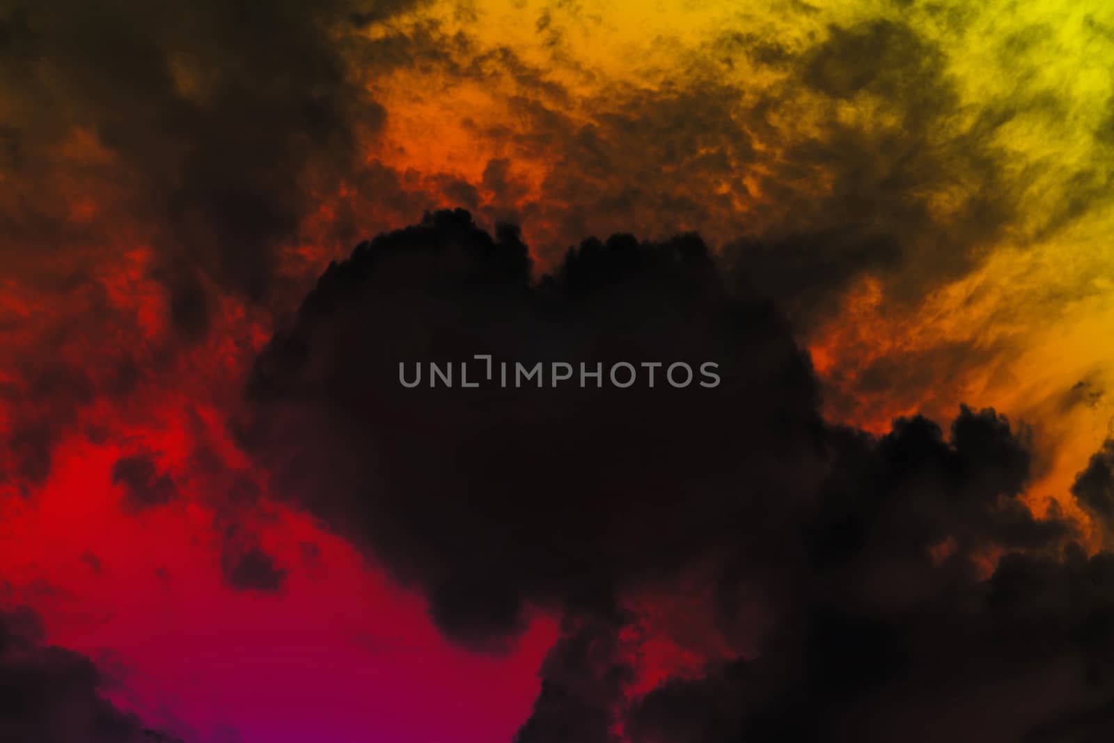 Heart shaped clouds in the dark sky, Valentine Background Dark Red Black color themes shaped clouds of Heart, Sky clouds in love feel color Red Black background valentine by cgdeaw