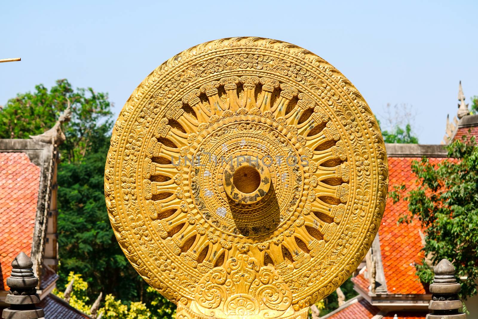 wheel of the law or Dhammachakka is symbol teaching of the Lord Buddha