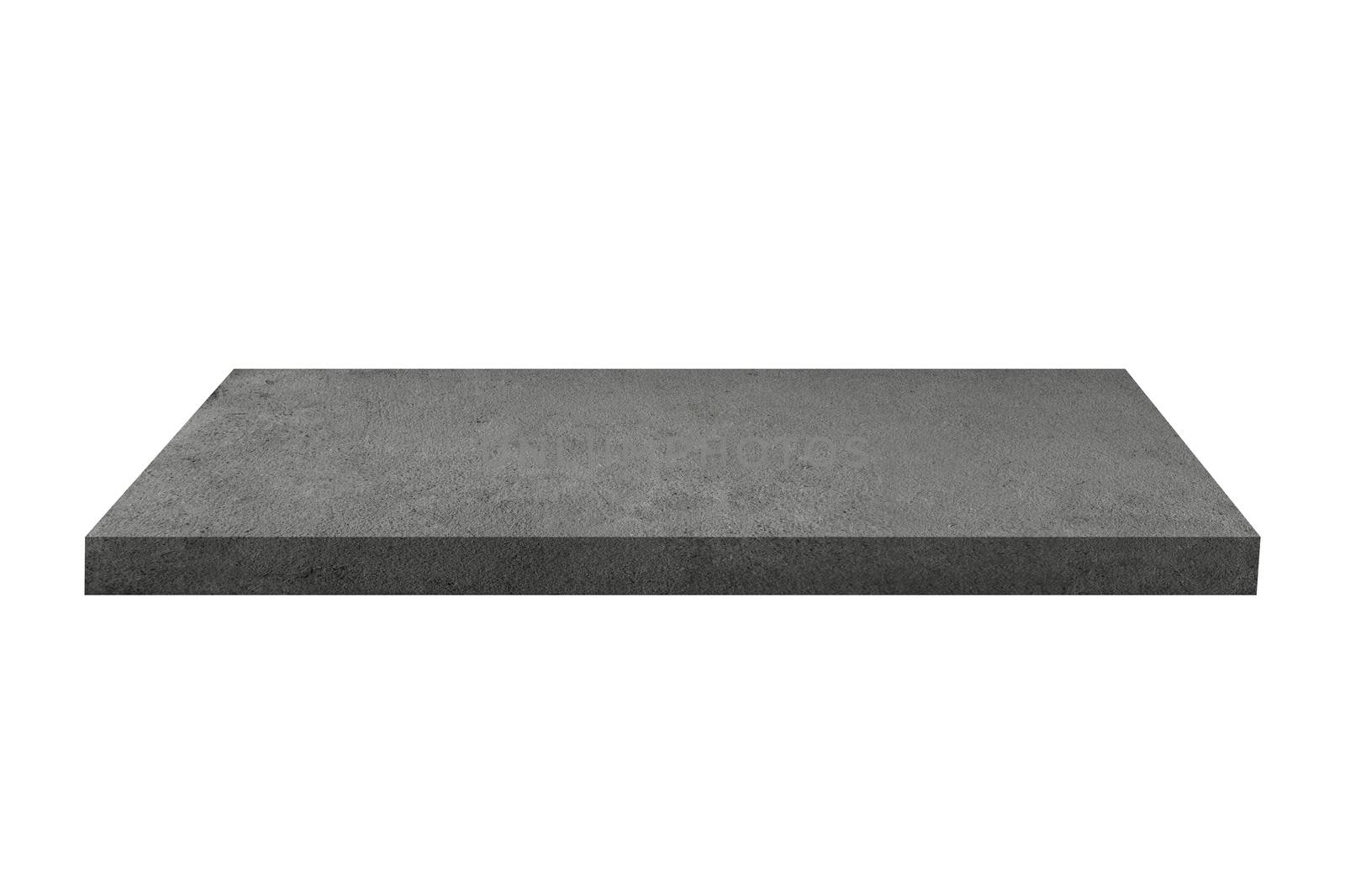 Concrete shelf isolated on white background with clipping path.