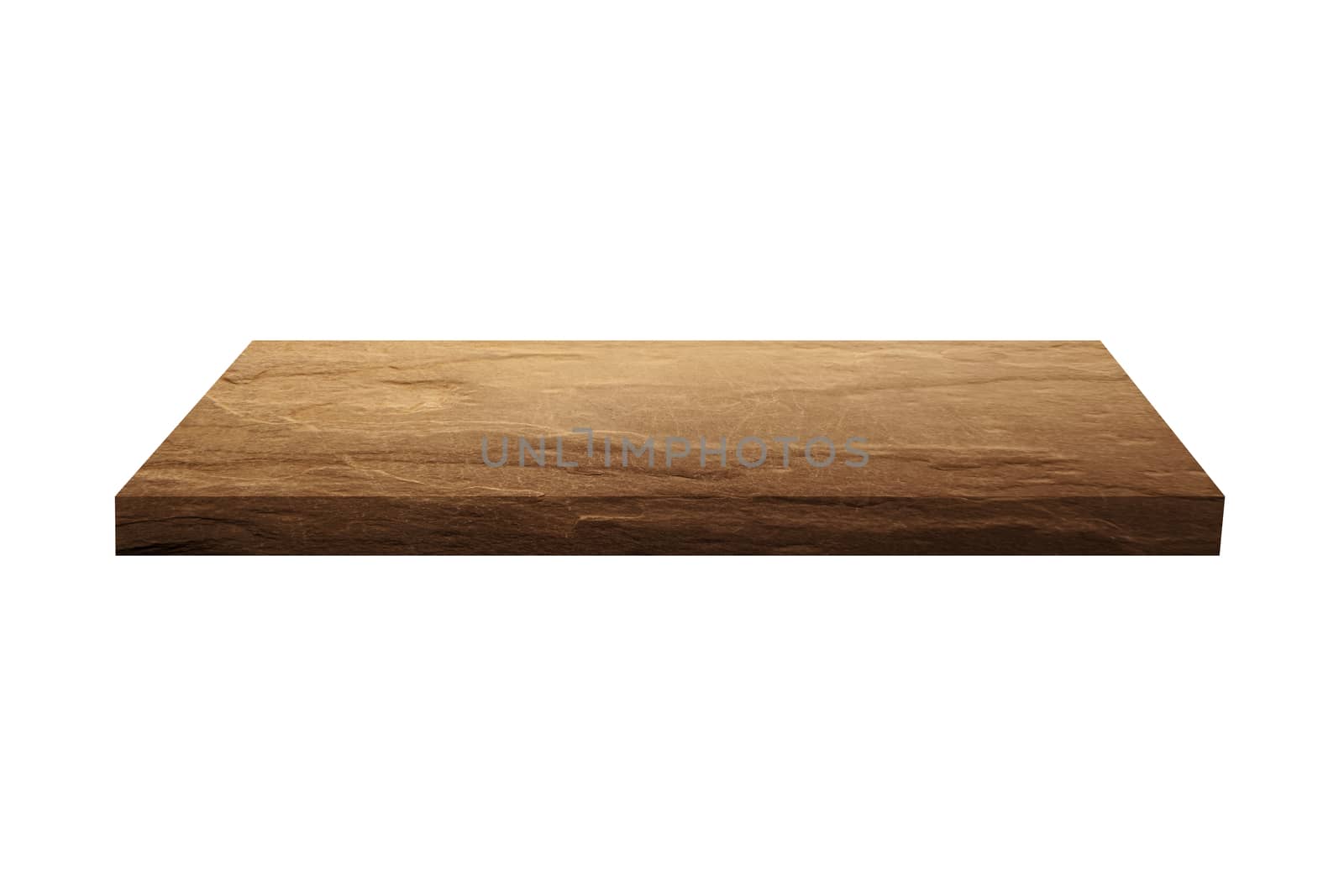 Sandstone shelf isolated on white background with clipping path.