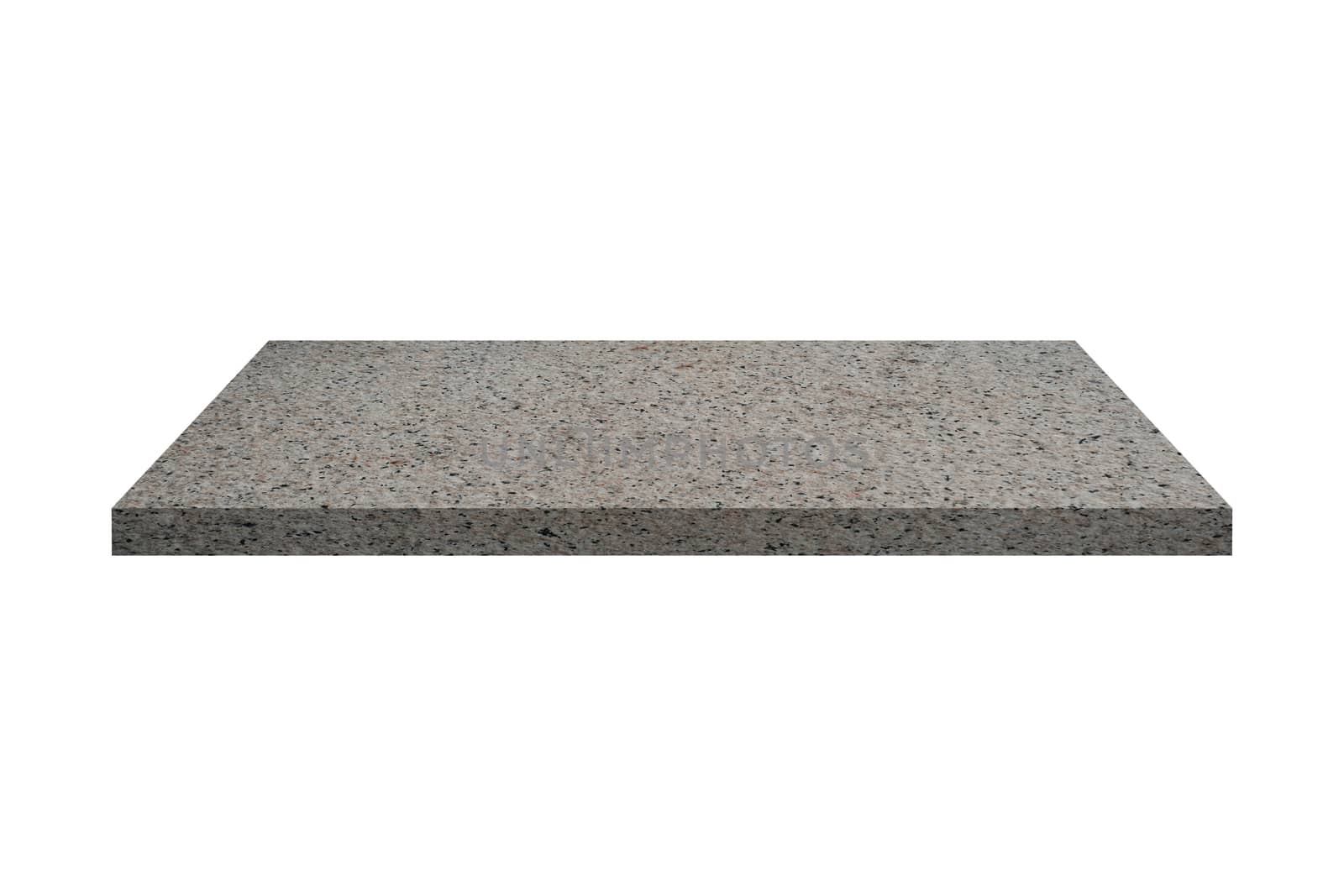 Granite shelf isolated on white background with clipping path.