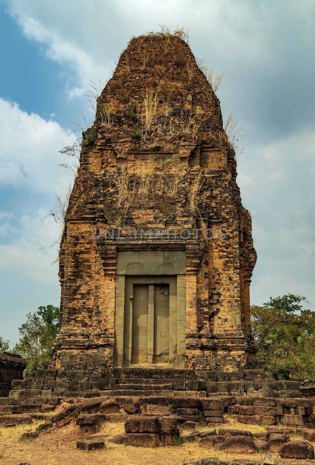 East Mebon Temple ruins Angkor Wat complex Siem Reap Cambodia.