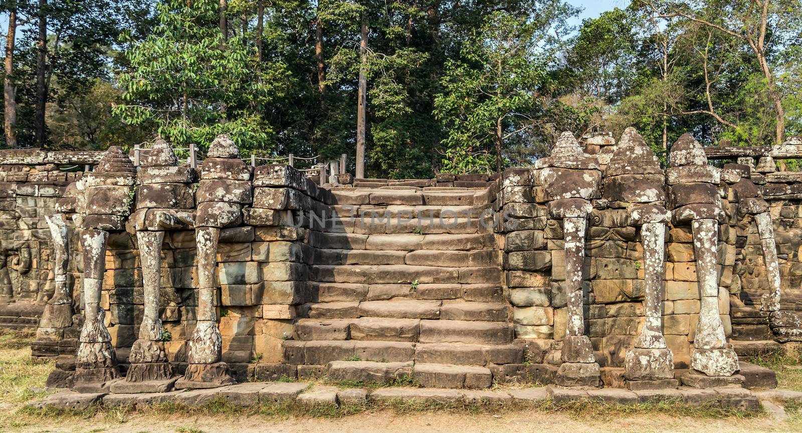 Elephant Terrace Angkor Thom in Siem Reap, Cambodia.
