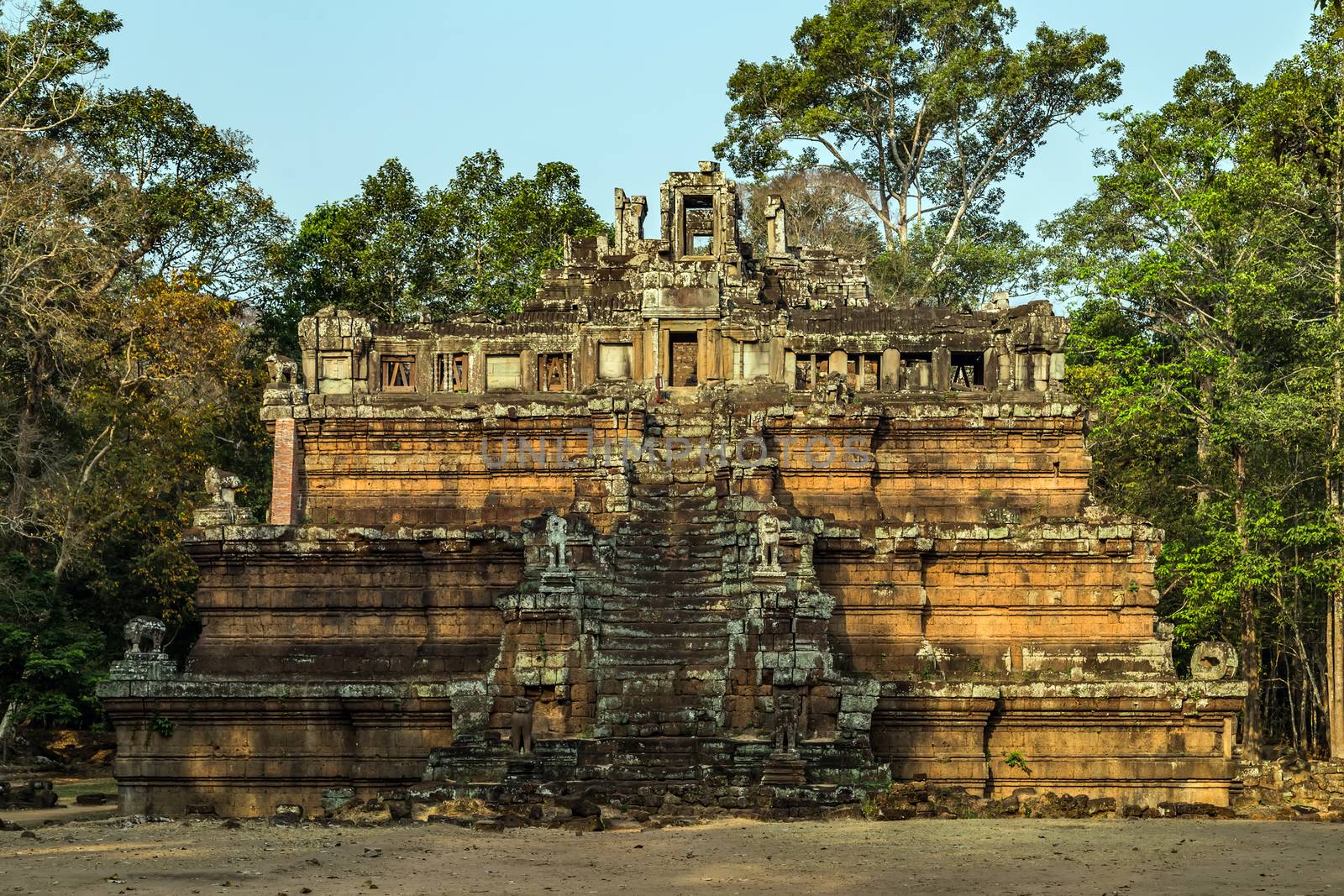 Temple Phimeanakas in jungle Angkor archeological park, Siam Reap, Cambodia