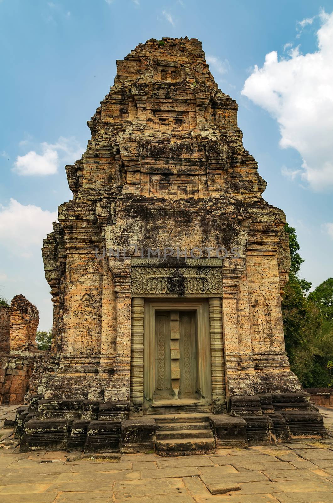 East Mebon Temple ruins Angkor Wat complex Siem Reap Cambodia.