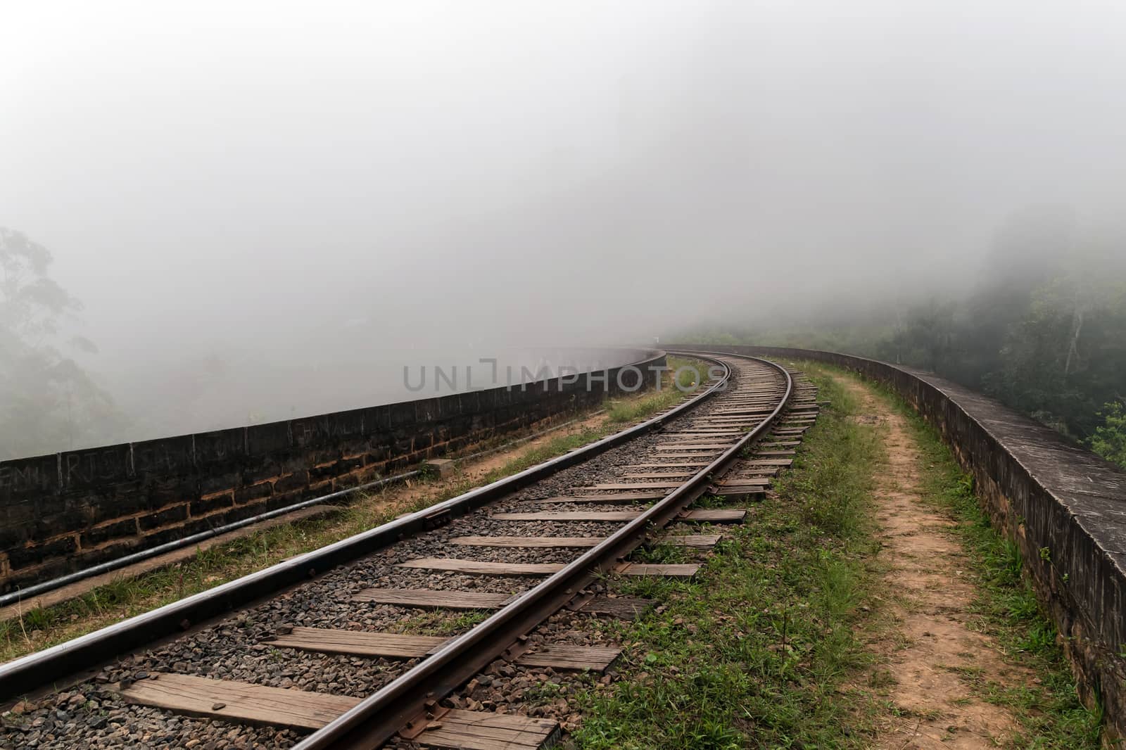 Sri Lanka is a famous landmark Railway Viaduct stone Nine Arch Bridge Landscape Highland mountains