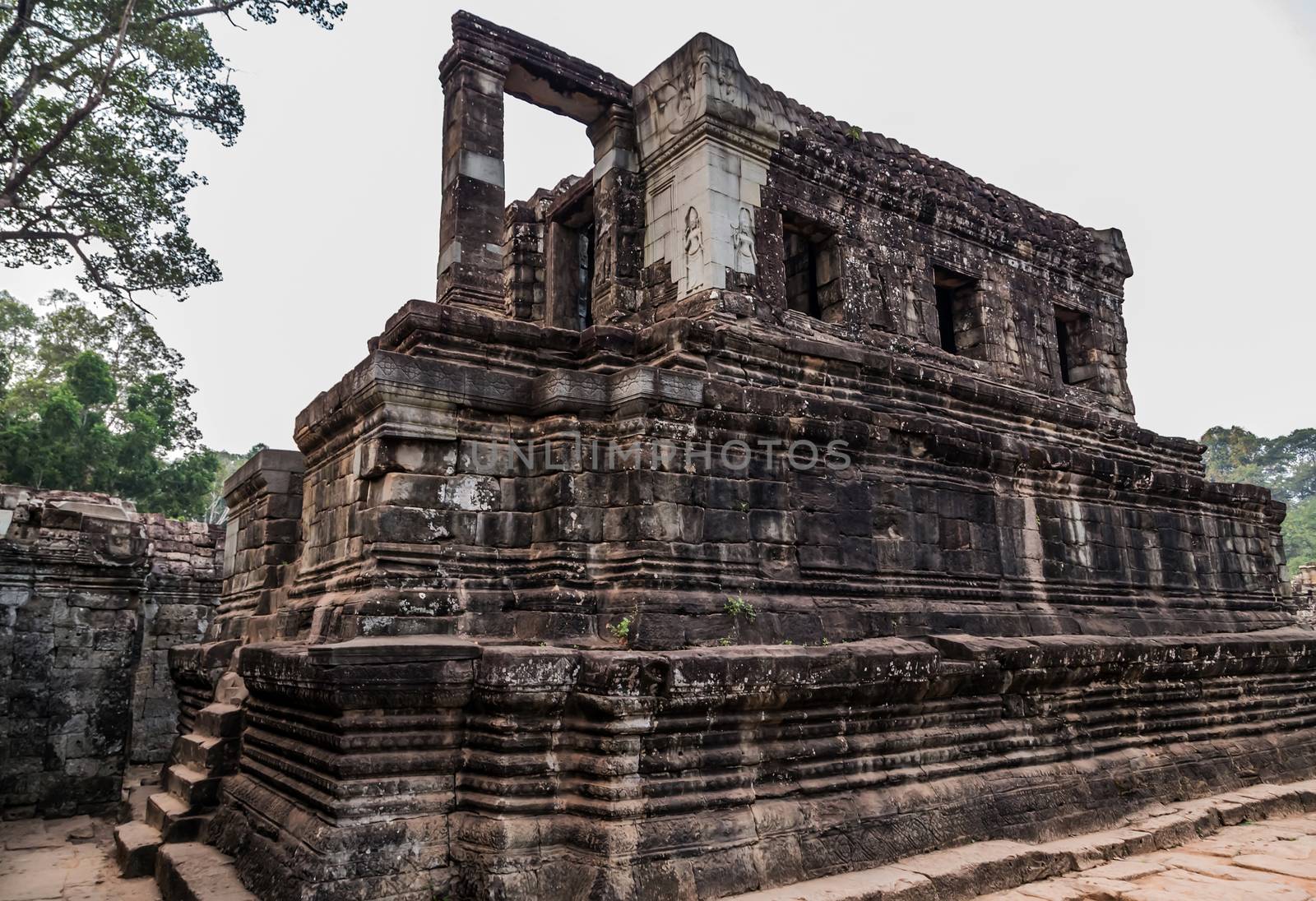 Bayon Temple Angkor Thom, Cambodia. Ancient Khmer architecture.