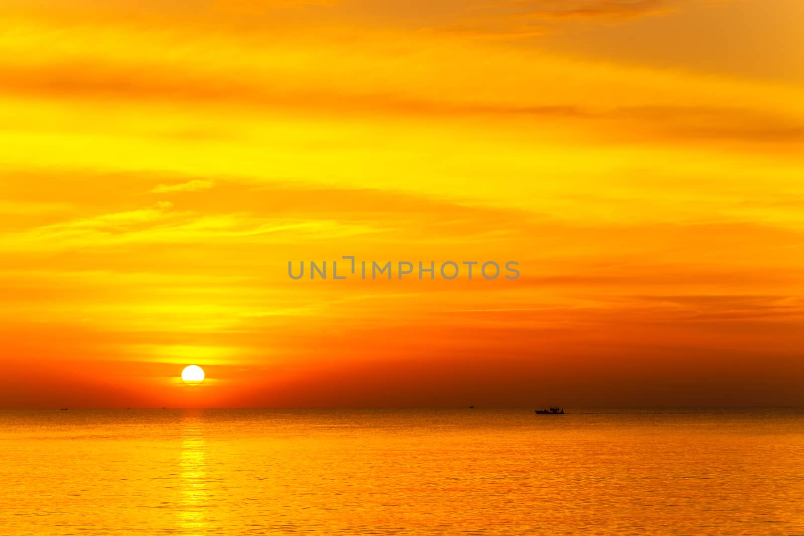Colorful morning sky Ocean Sea water Sunset light beautiful clouds background