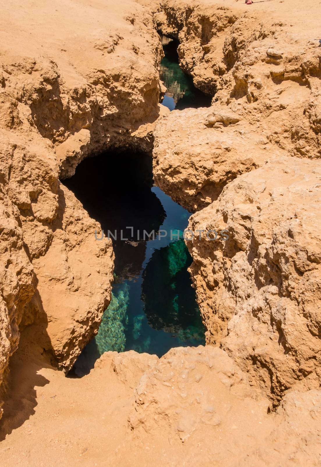 Desert mountains great crack formations earth, formed by an earthquake thousands of years ago, national park in Egypt Red Sea. Vacation destination most popular Ras Mohamed National Park adventure Africa.