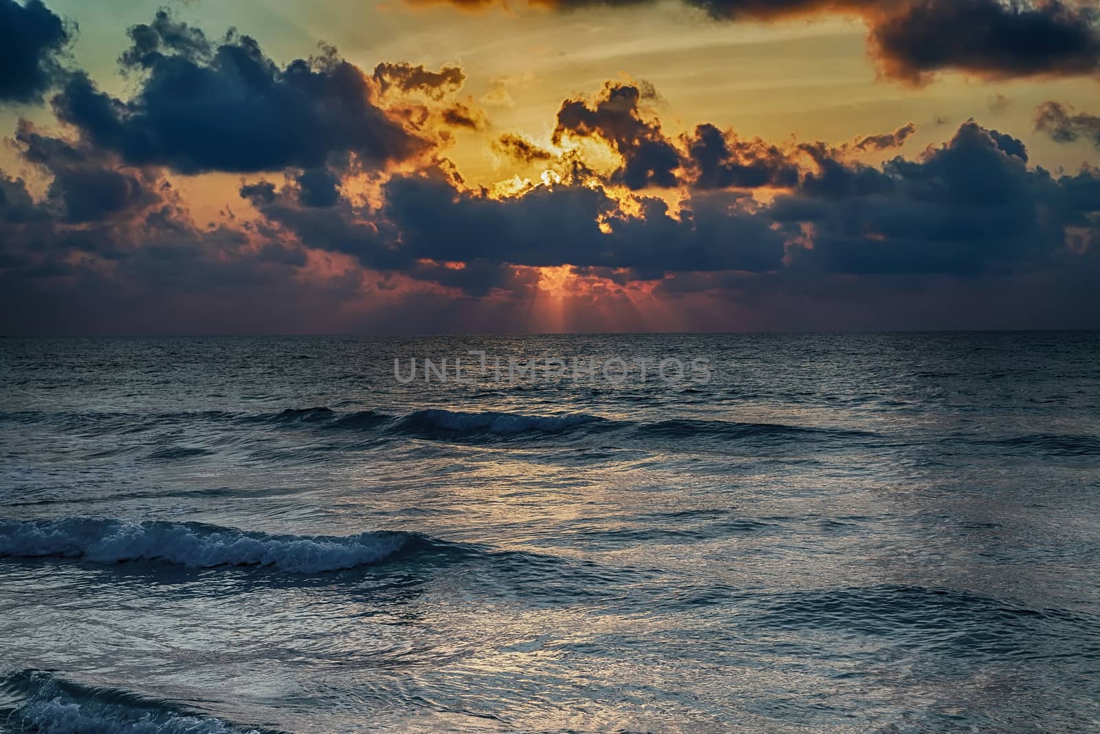Sun shine beach landscape of the sunset