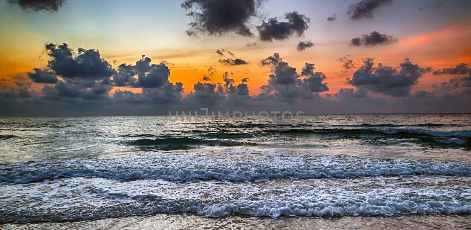 summer sunset panorama Ocean Miami Beach Florida