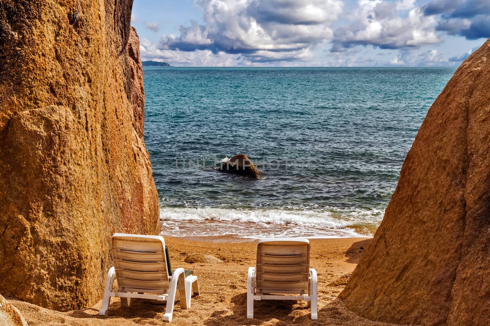 tropical island, rock beach sea summer nature landscape samui