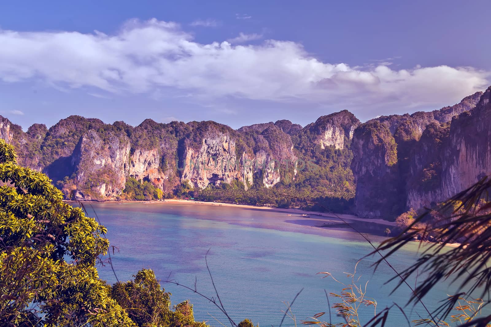 Summer tropical Beach, Thailand Landscape holiday background concept.