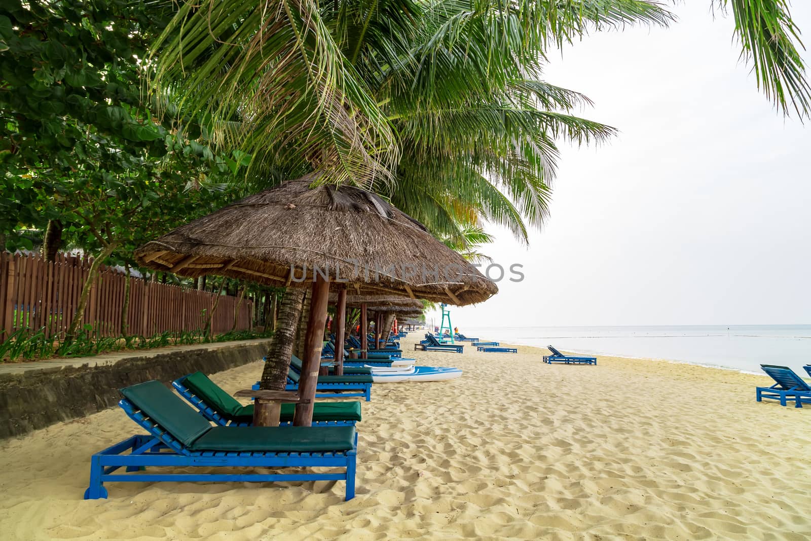 Beautiful tropical place in Viet nam tourism for summer vacation holiday concept. Luxury beach resort and hotel background Phu Quoc island in Vietnam.