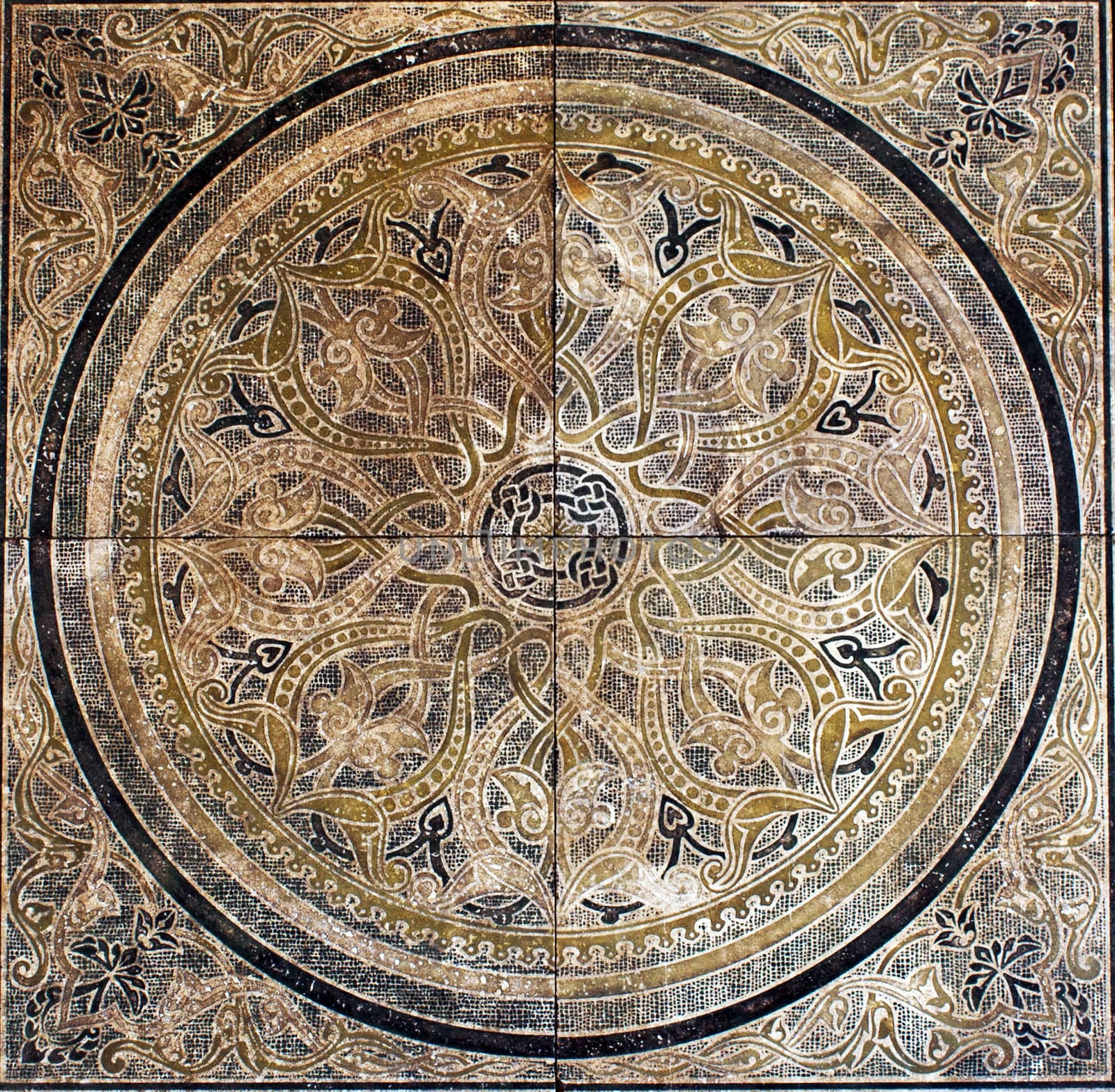 arabesque marble texture abstract vintage background, floor tiles surface ornament flower pattern. Gorgeous seamless patchwork pattern from colorful Moroccan, Portuguese tiles, Azulejo.