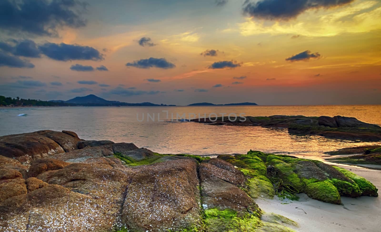 Coastline Vacation Wallpaper beautiful colorful sunset landscape rock mountain background abstract blur