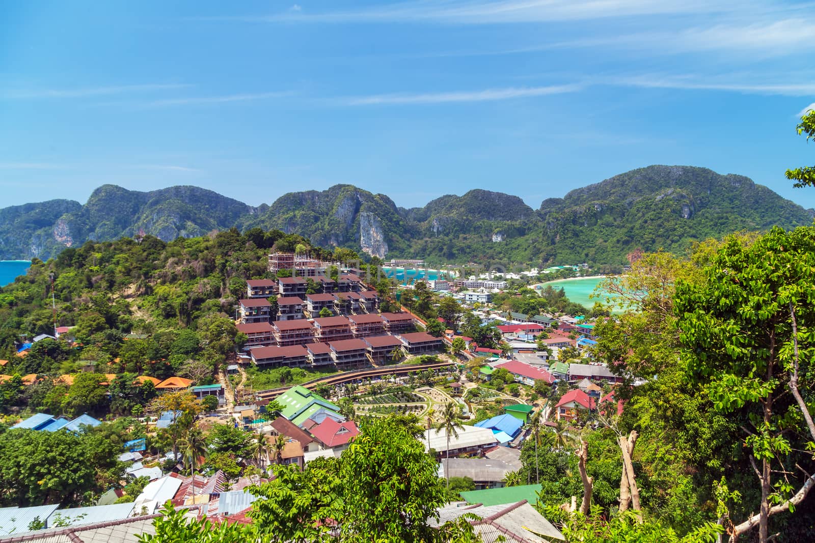 Phi-Phi Don island View tropical island with resorts Krabi, South of Thailand.