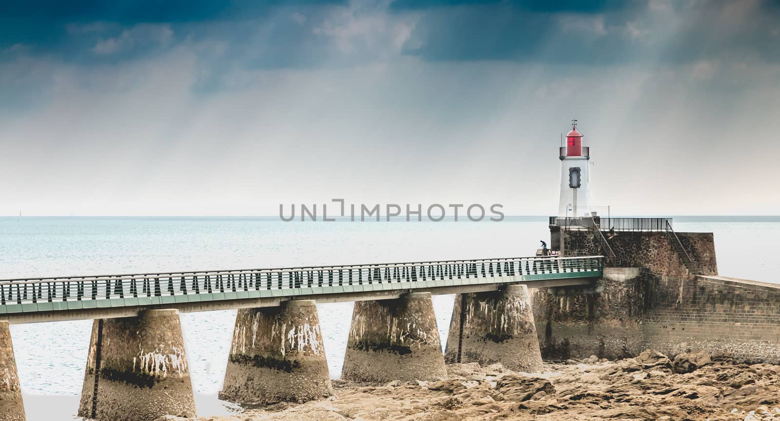 View of the Lighthouse of the Grande Jetée (large pier) at Sabl by AtlanticEUROSTOXX