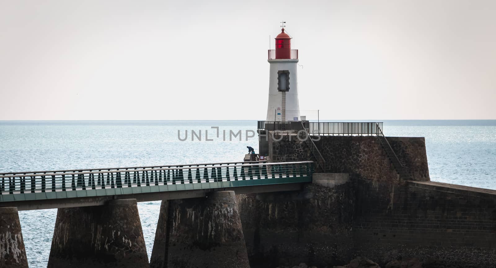 View of the Lighthouse of the Grande Jetée (large pier) at Sabl by AtlanticEUROSTOXX