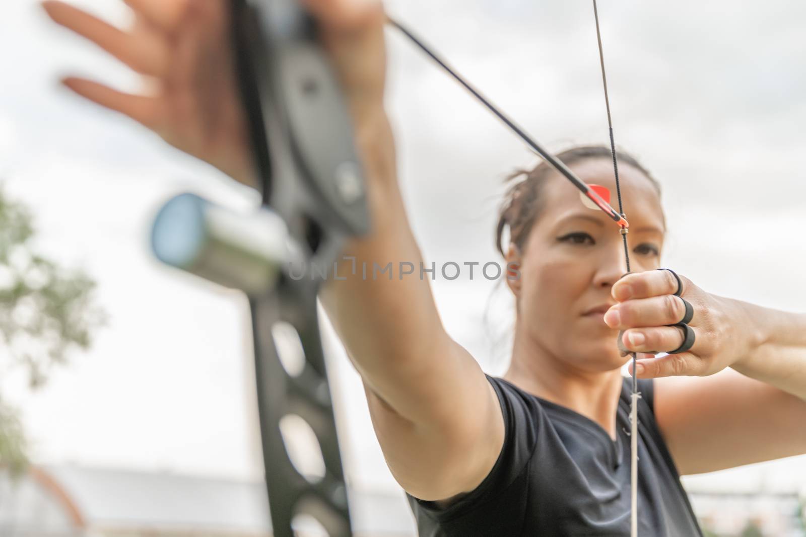 Deploy the arrow to shoot from the archery bow by Edophoto