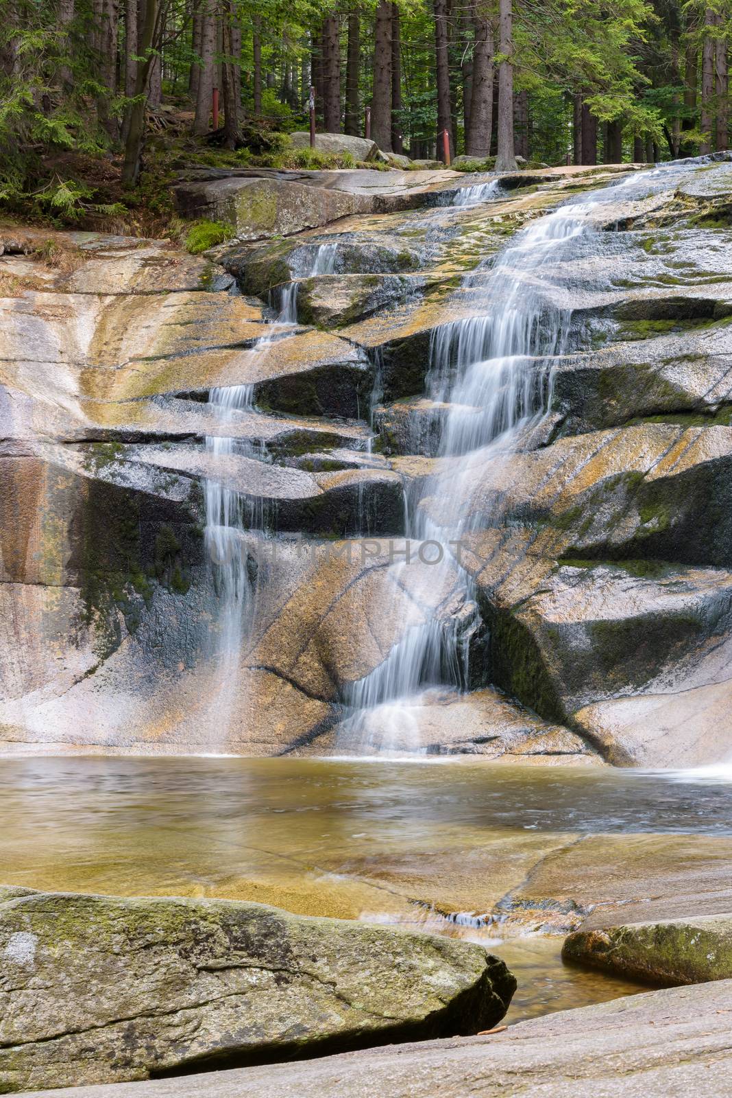 Closeup of Mumlava Waterfall in Czech Republic by mkos83