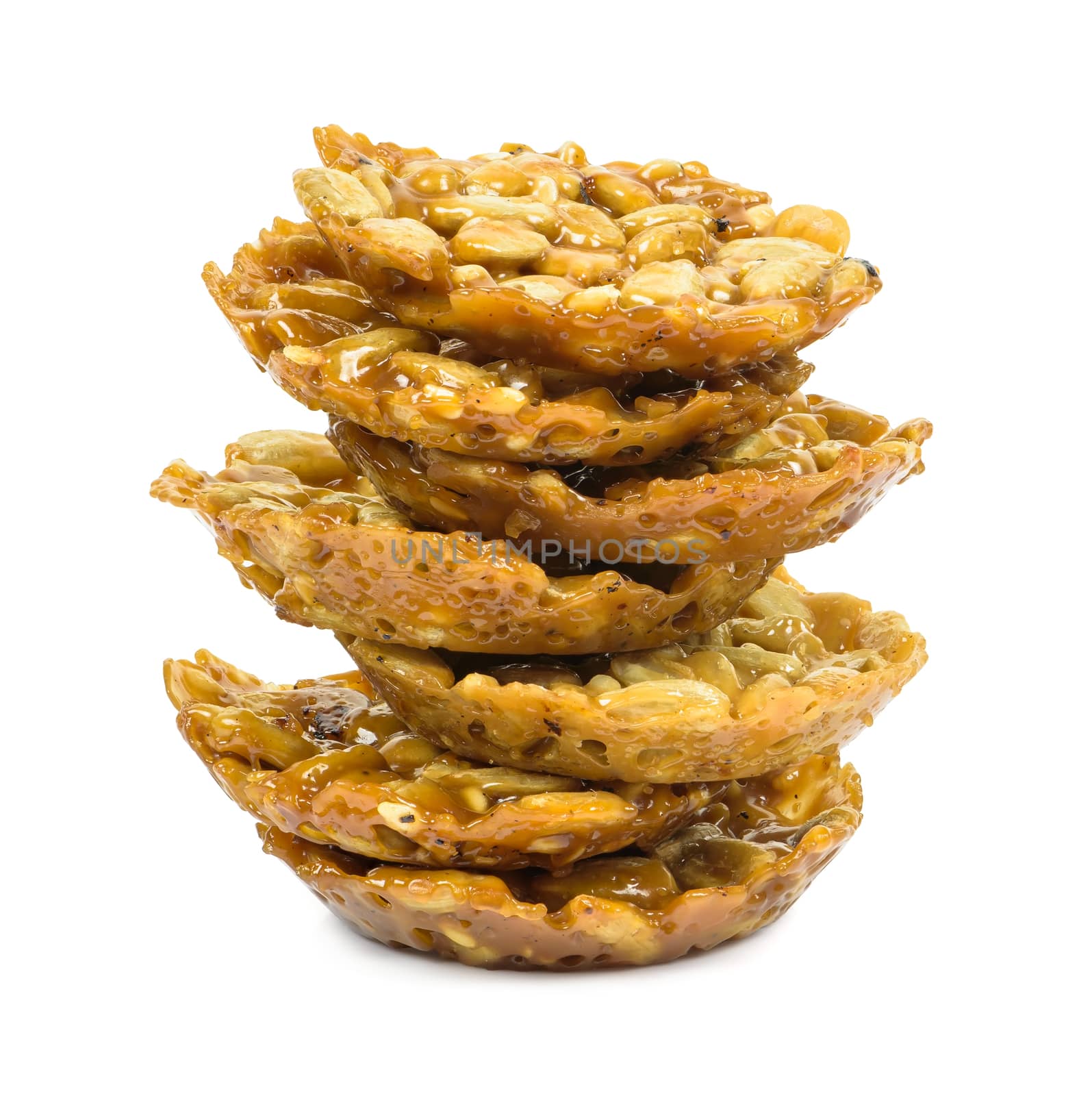 Stack of florentine biscuits on white background by mkos83