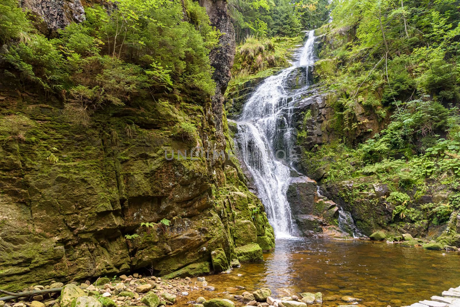Waterfall of Kamienczyk river - the highest waterfall in polish Giant Mountains