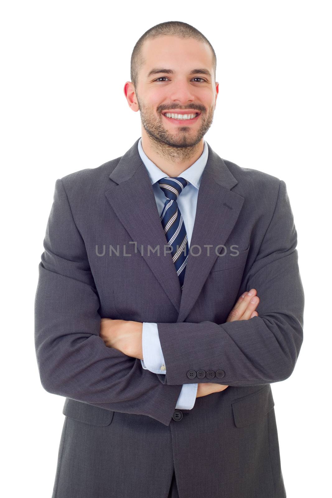 happy business man portrait isolated on white