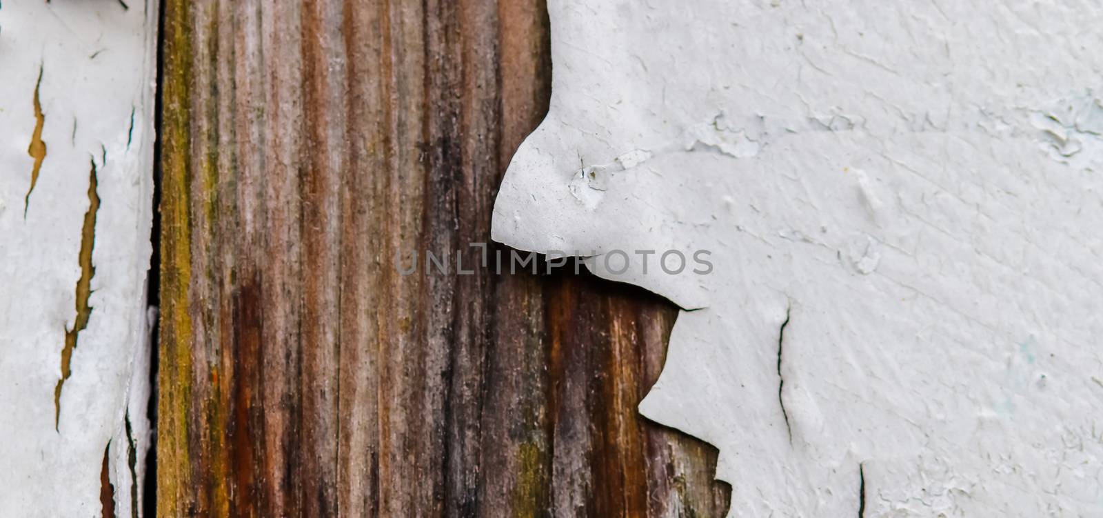 Detailed and colorful close up at cracked and peeling paint on concrete wall textures in high resolution.