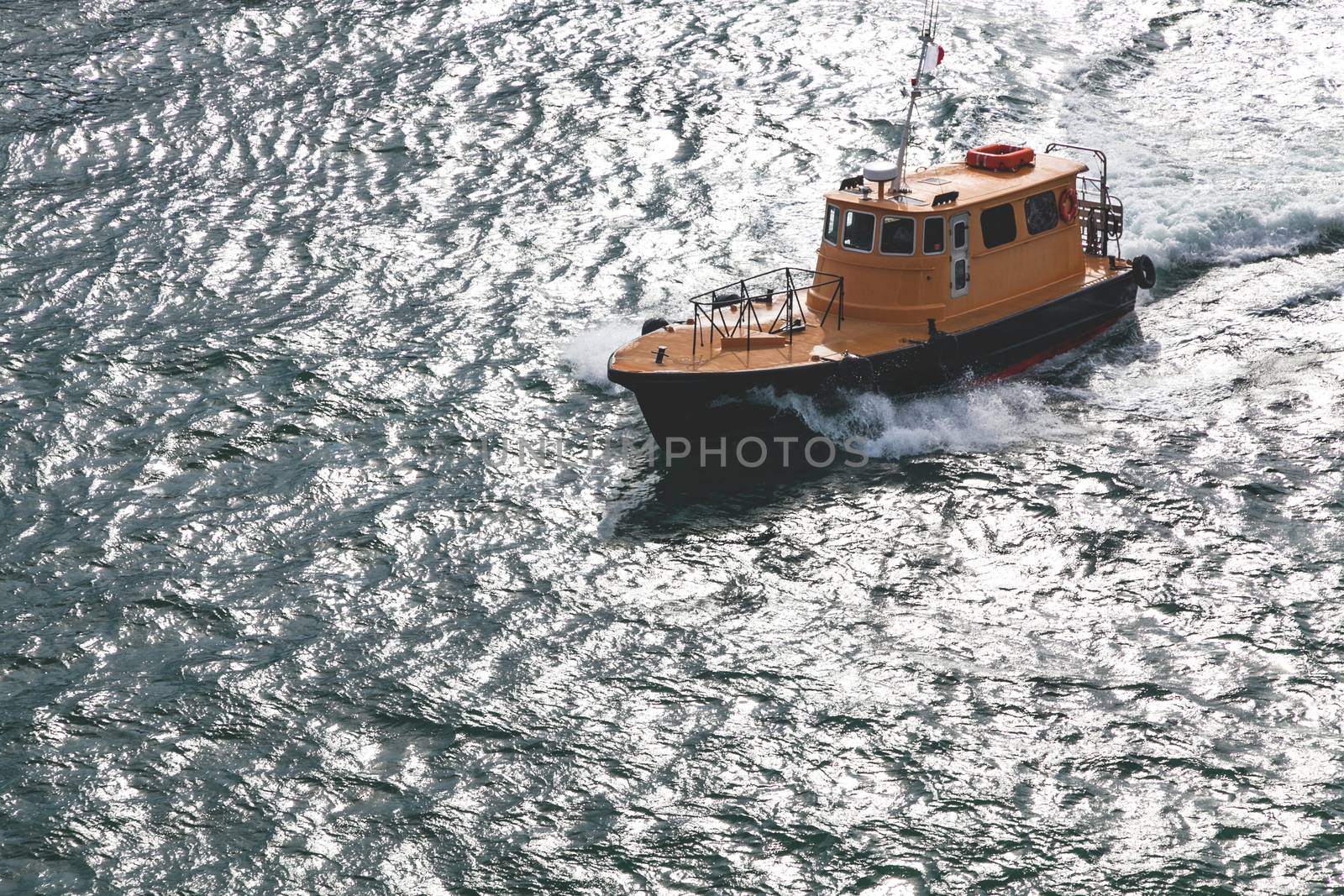 A Pilot Boat in the Atlantic Ocean