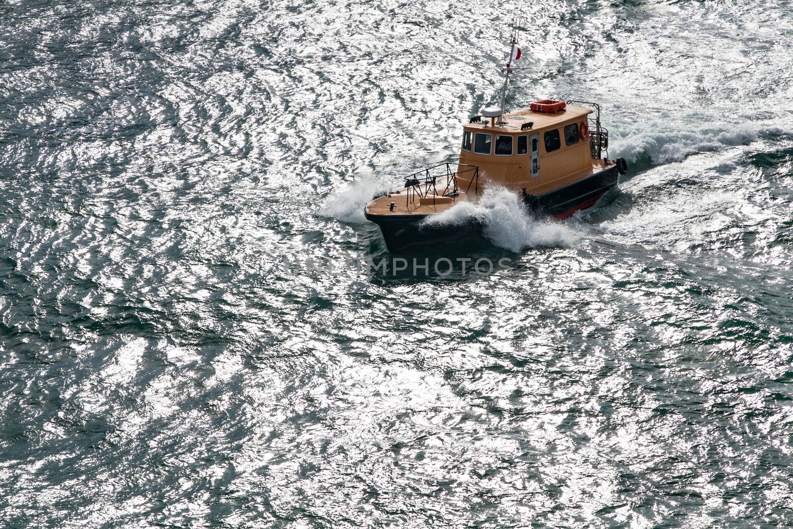 A Pilot Boat in the Atlantic Ocean