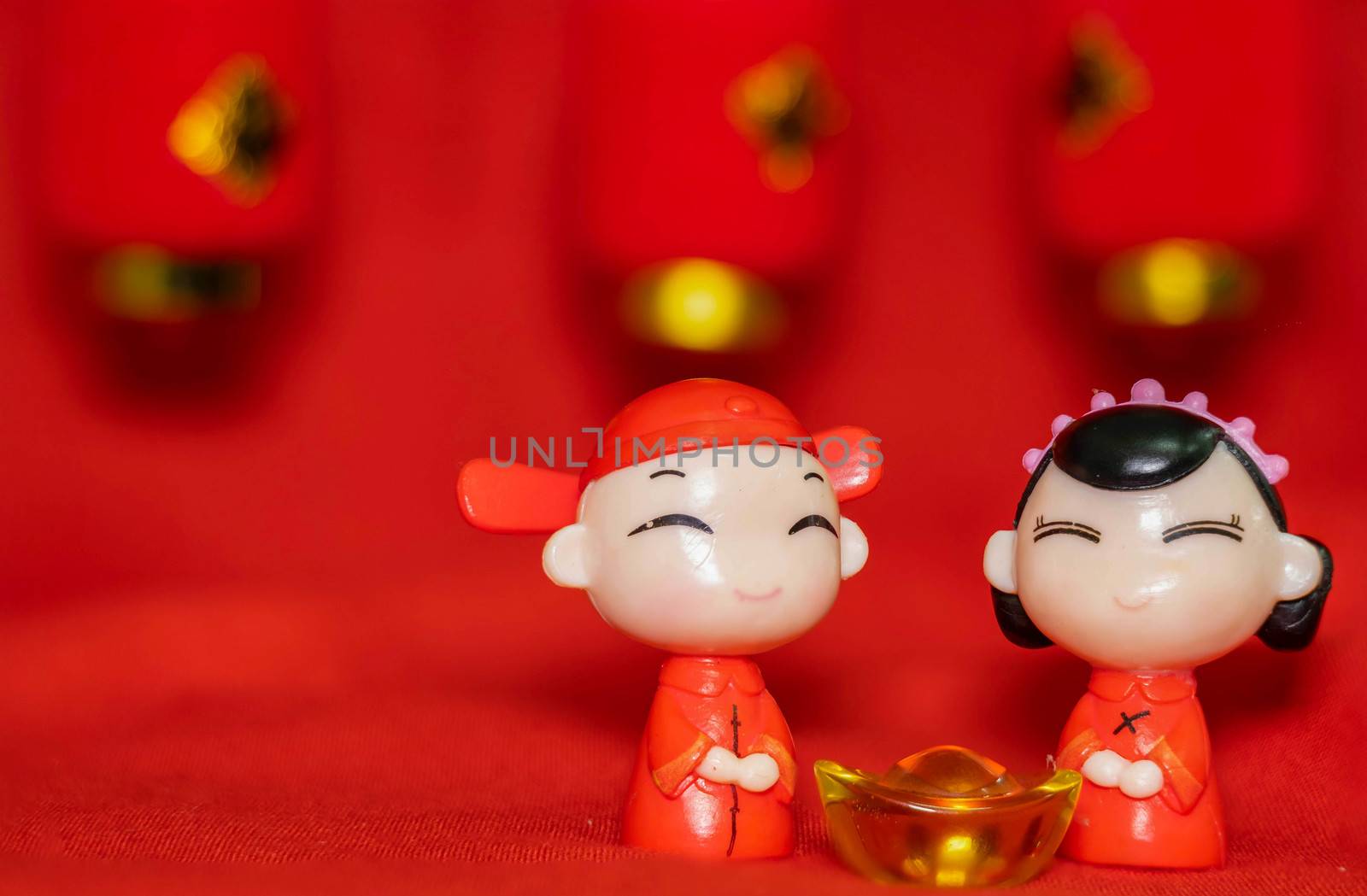 The Chinese New Year decoration on a red background Chinese Coup by Bonn2210