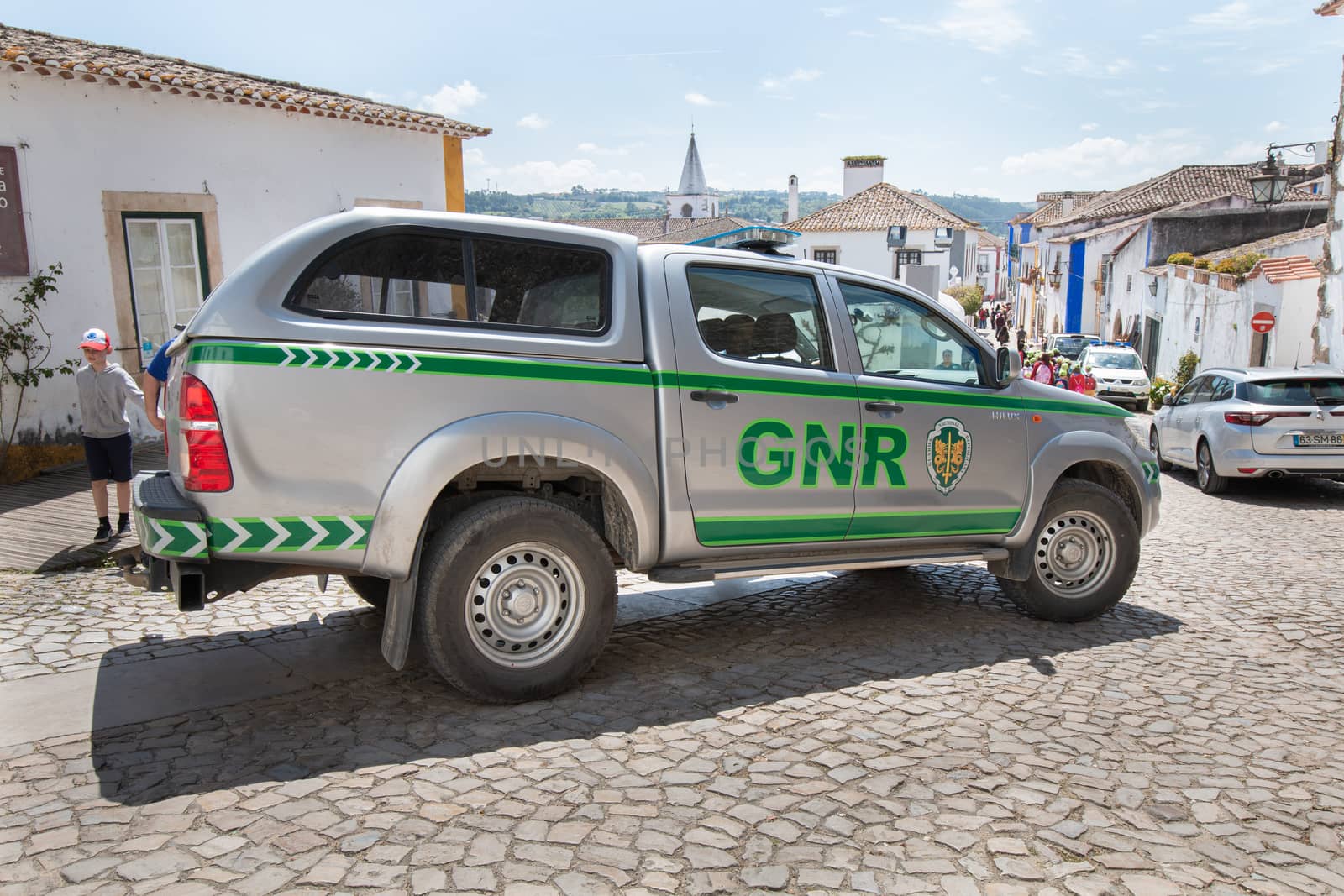 car of the Republican National Guard (GNR) in  Obidos, Portugal by AtlanticEUROSTOXX