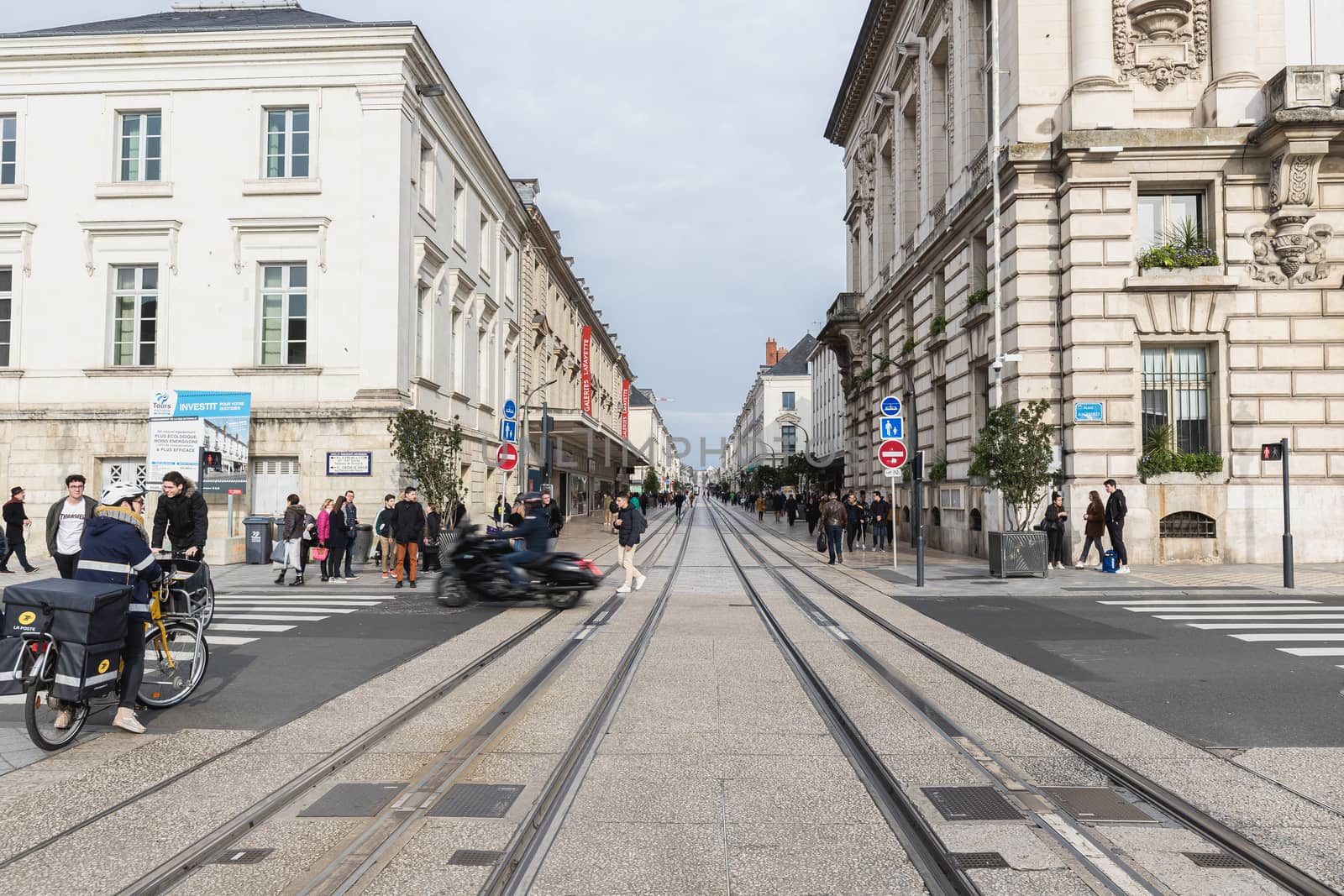 Street ambiance and architecture in a pedestrian street in Tours by AtlanticEUROSTOXX