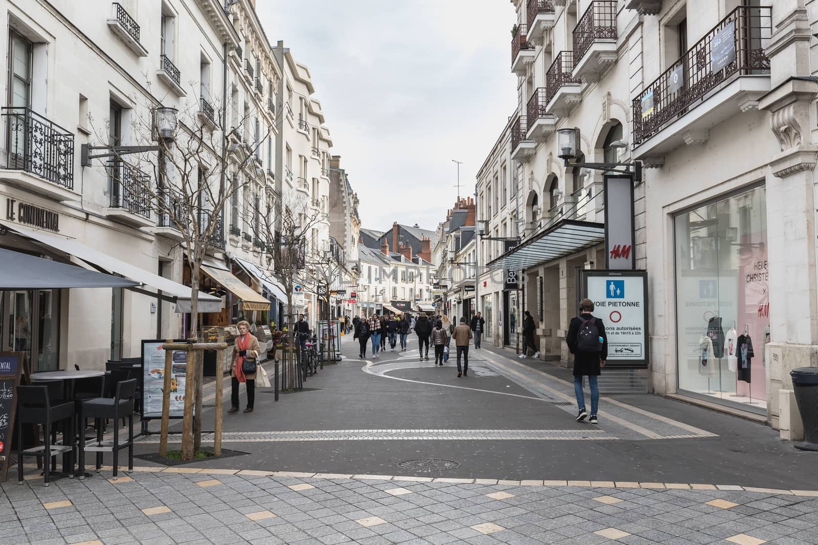 Street ambiance and architecture in a pedestrian street in Tours by AtlanticEUROSTOXX