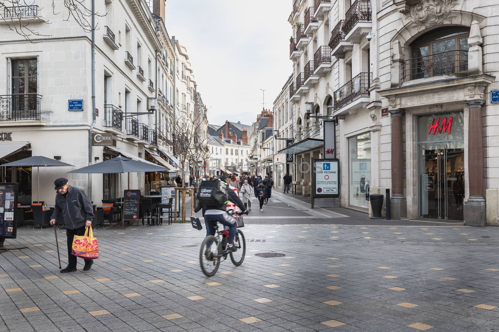 Street ambiance and architecture in a pedestrian street in Tours by AtlanticEUROSTOXX