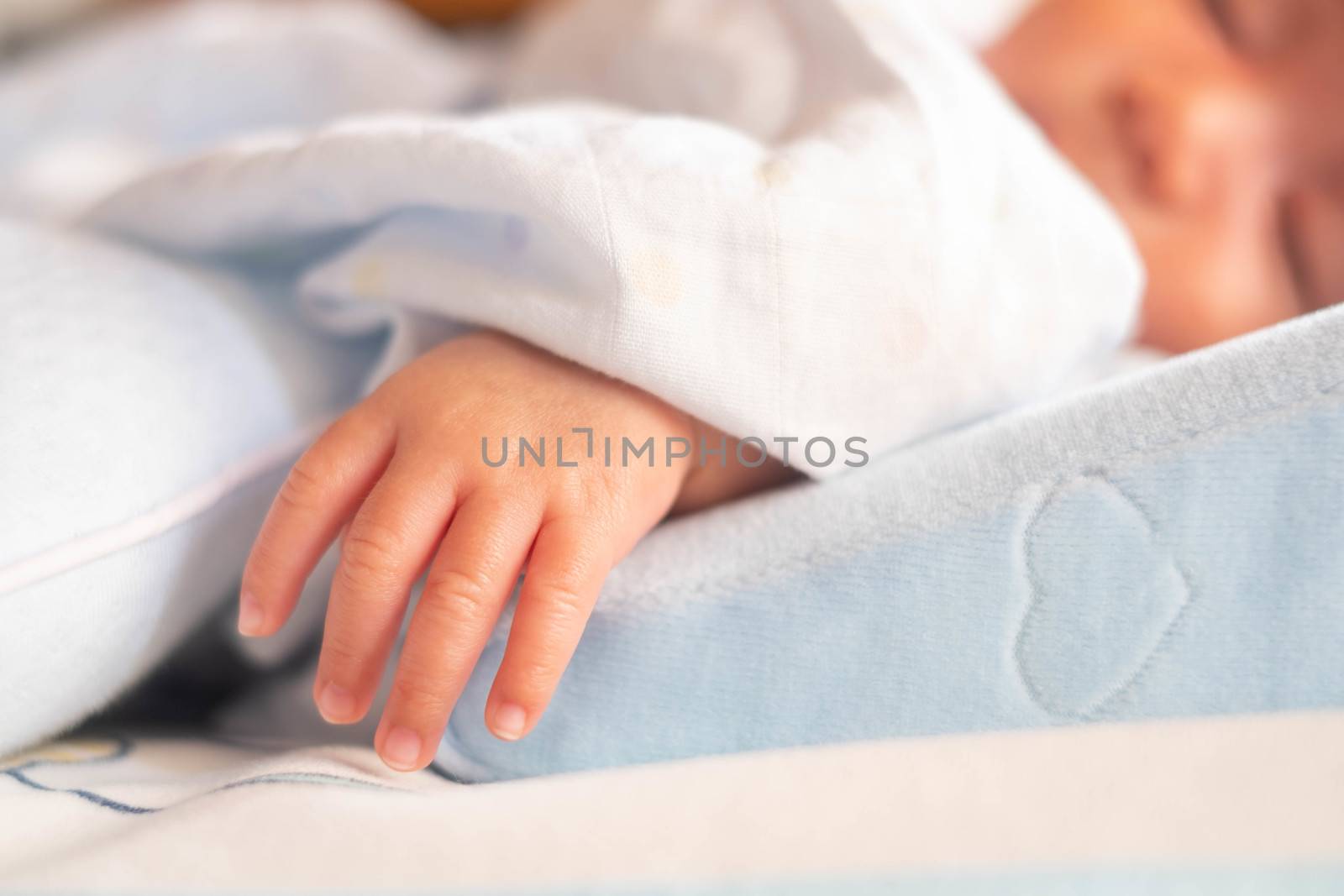 The newborn baby infant small hand