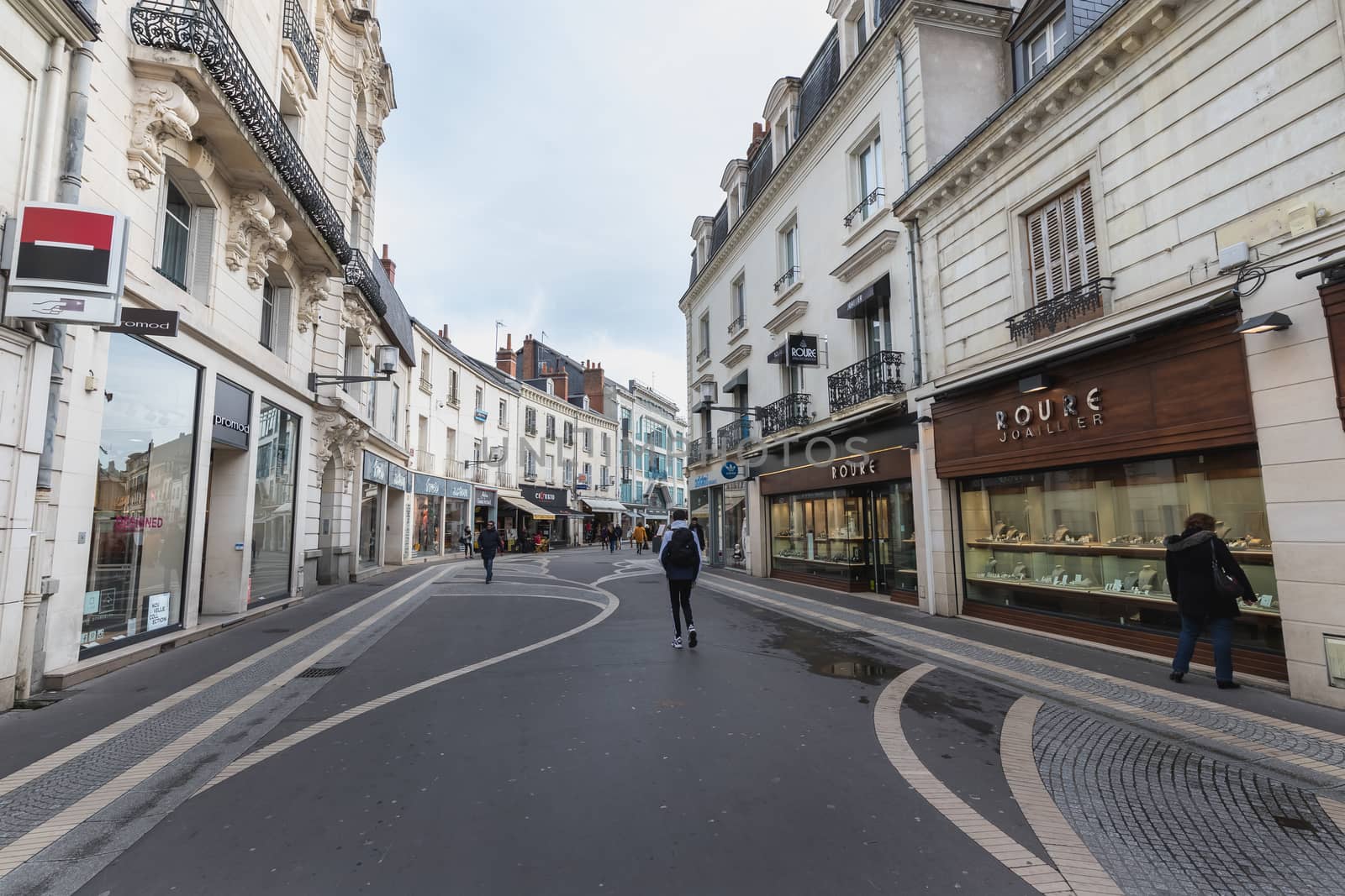 Street ambiance and architecture in a pedestrian street in Tours by AtlanticEUROSTOXX