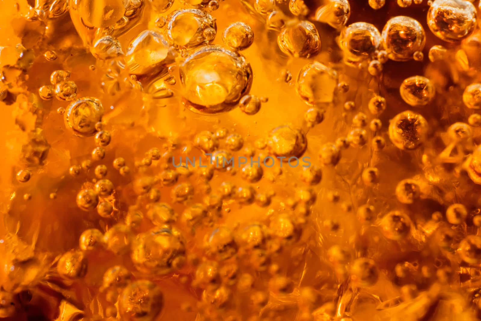 abstract water with  bubbles soars over a golden background by photosam