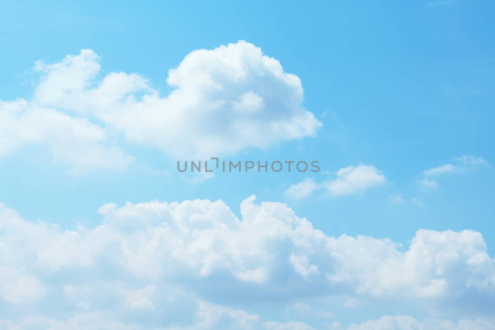 Beautiful blue sky with clouds background and bright lighting clear on Summer