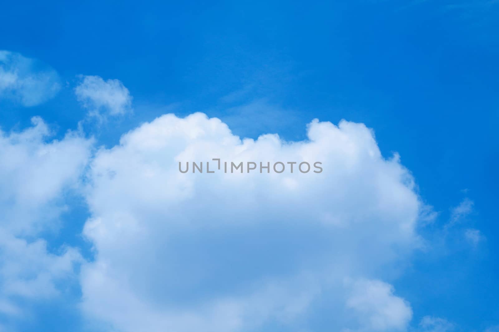 Beautiful blue sky with clouds background and bright lighting clear on Summer