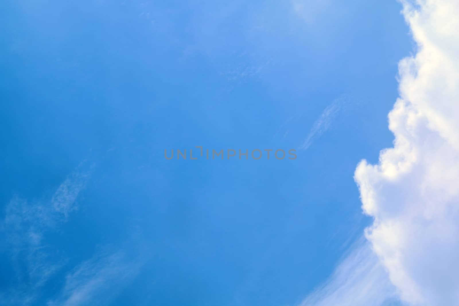 Beautiful blue sky with clouds background and bright lighting clear on Summer