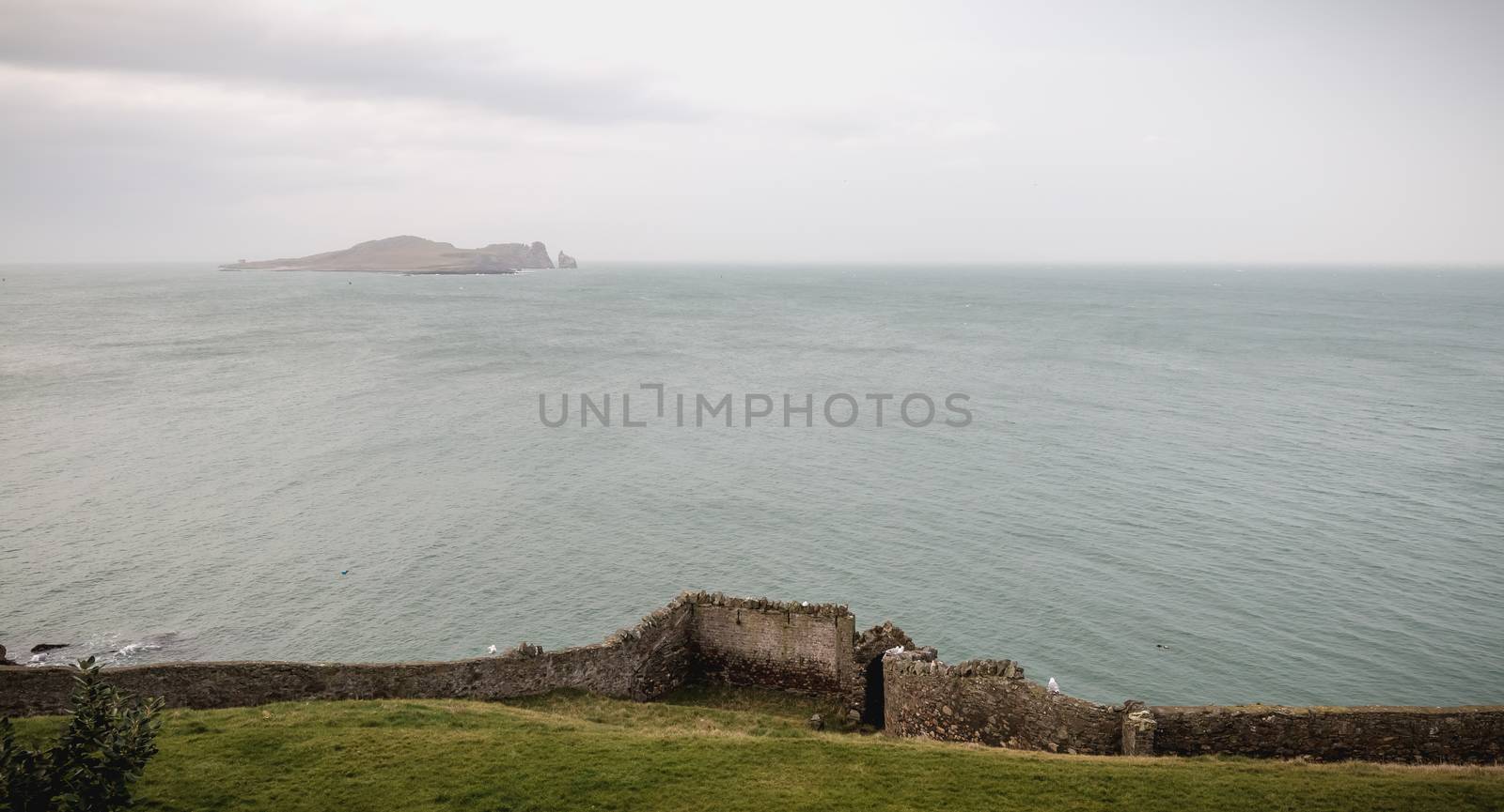 view of Ireland Eye s wild island in Howth Bay, Ireland