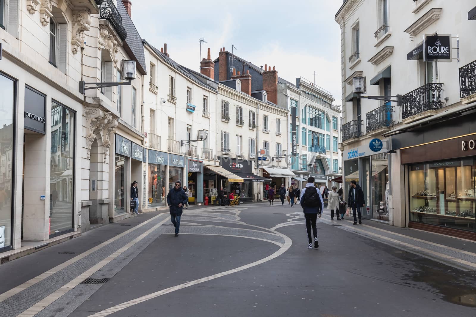 Street ambiance and architecture in a pedestrian street in Tours by AtlanticEUROSTOXX